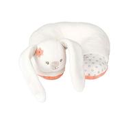 Nattou Coussin de Nuque Lapin Mia, Pour Bébés dès la Naissance, Mia et Basile, 20 x 18 x 10 cm, Blanc/Orange