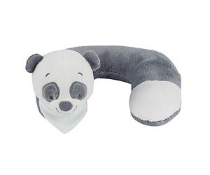 Nattou Coussin de Nuque Panda Loulou, Pour Bébés à Partir de la Naissance, 19 × 23 × 10 cm, Loulou, Léa et Hippolyte, Blanc/Gris Foncé