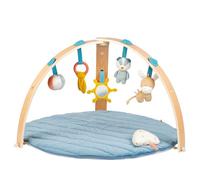 Nattou Couverture d'éveil Felix et Leo – Arche en bois, polyester, activités, 80 cm – Bleu