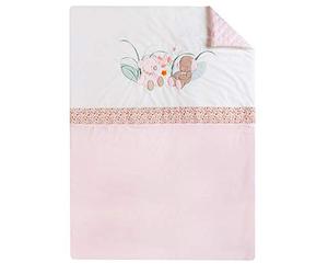 Nattou Couverture Douce, Iris et Lali, 100 x 135 cm, Blanc/Rose