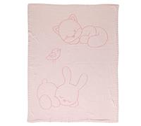 Couverture tricotée Alice et Pomme ROSE Nattou