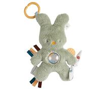 Nattou Doudou d'Activité en Polyester, Lapin en Peluche avec Hochet et Anneau de Dentition, pour Nouveau-nés et Prématurés, env. 37 cm, Végétalien, Tipidou, vert