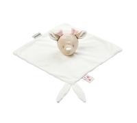 Nattou Doudou en velours motif vache, 28 x 28 cm, polyester, fanfan, écru
