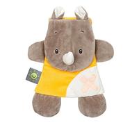 Nattou Doudou Gelpack Apaisant Rhinocéros, Buddiezzz, 19 × 2.5 × 25 cm, Brun/Jaune
