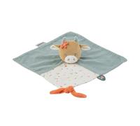 Nattou Doudou Plat en Coton et Velours, Mila la Vache, Compagnon de Route dès la Naissance, env. 27 x 27 cm, Mila, Zoë et Lana, Bleu Ciel