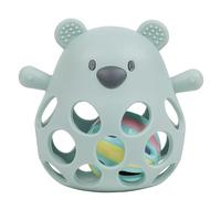 Nattou Hochet en Silicone avec Balle, Ours, Environ 11 cm, Vegan, Silicone, Vert Pastel