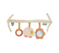 Nattou Jouet à Suspendre pour Siège Auto en Velours, Hérisson Zoë, avec hochet et Autres activités, env. 32 cm, Mila, Zoë et Lana, Beige