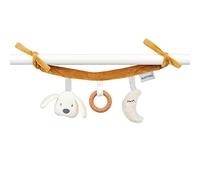 Nattou Jouet pour Siège Auto, Chien Charlie, Joli Jouet à emporter, 27 x 18 x 6 cm, Végétalien, Coton et Polyester, Blanc et Marron