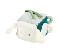 Nattou Lapidou Cube d’activités Doux - Peluche d'activités bébé - Jouet éducatif - 18 cm - Vert Tendre