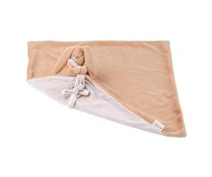 Nattou Lapidou Doudou Couverture 50 x 50cm - Couverture Bebe - Couverture Doudou Lapin - Cadeau Naissance Fille et garçon- Couleur Beige Chaud