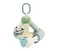 Nattou Lapidou Pyramide d’activités Douce - Triangle en Peluche - Peluche d'activités bébé - Jouet éducatif - 20 cm - Vert Tendre