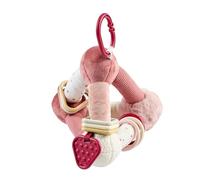 Nattou Lapidou Pyramide d’activités Douce - Triangle en Peluche - Peluche d'activités bébé - Jouet éducatif - 20 cm - Rose poudré