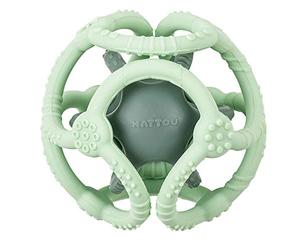 Nattou Lot de 2 Balles en Silicone, Pour Saisir et Mâchouiller, Sans BPA, Ø 10 cm + 7 cm, Silicone, Vert Menthe/Vert Pomme