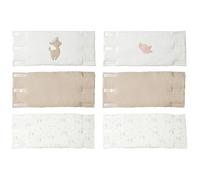 Nattou Lot de 6 protège-Lits en Coton et Polyester - Rembourrage en Coton/Polyester - pour Fan - Beige/Blanc