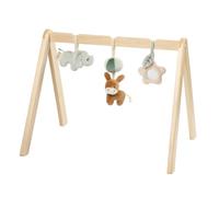 Nattou Loulou Arche de Jeu en Bois avec Jouets à Suspendre, Arche Montessori pour Bébé, Développement Sensoriel et Moteur pour Bébés, 60 x 50 x 47 cm, Couleurs Douces
