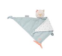Nattou Maxi-Doudou Plat en Coton et Velours, Doudou Lana la Chatte, Compagnon de Route dès la Naissance, env. 65 x 40 cm, Mila, Zoë et Lana, Bleu Clair