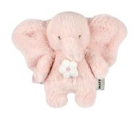 Nattou Mini boîte à musique en peluche à poils longs, éléphant, berceuse « La-Le-Lu », avec anneau, env. 20 cm, 100% polyester, pour fan de fan, rose