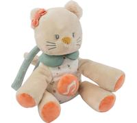 Nattou Mini doudou actif en coton et velours, Avec musique, Chat Lana, Env. 23 cm, Mila, Zoë et Lana, Beige