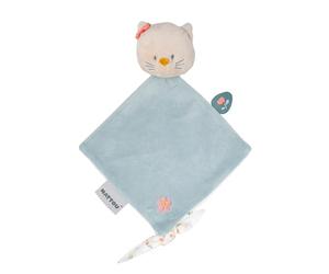 Nattou Mini Doudou en Coton et Velours, Lana Le Chat, pour Nouveau-nés et Prématurés, env. 28 cm, Mila, Zoë et Lana, Bleu Clair