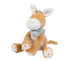 Nattou Mini-Peluche en Polyester, âne Leo en Peluche pour Nouveau-nés et prématurés, hochet intégré, env. 20 cm, Felix et Leo, Beige