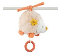 Nattou Mini-Peluche Musicale en Coton et Velours, avec Musique et Anneau de Dentition en Silicone, Zoë Le Hérisson, env. 17 cm de Large, Mila, Zoë et Lana, Beige