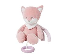 Nattou Mini-Peluche Musicale en polyester, Alice le Renard, Berceuse "La-Le-Lu", avec Anneau de Dentition, Env. 23 cm, Alice et Pomme, Rose