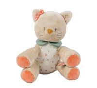 Nattou Peluche en Coton et Velours, Doudou Lana la Chatte, Compagnon de Route dès la Naissance, env. 32 cm, Mila, Zoë et Lana, Beige