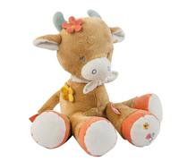 Nattou Peluche en Coton et Velours, Doudou Vache Mila, Compagnon de Route dès la Naissance, env. 32 cm, Mila, Zoë et Lana, Beige