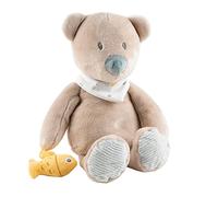 Nattou Peluche en Polyester, l'ours Jules, Compagnon de Route dès la Naissance, env. 32 cm, Roméo, Jules et Sally, Beige