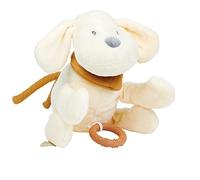 Nattou Peluche Musicale, Chien Charlie, avec Boîte à Musique intégrée, 30 cm, Végétalien, Flanelle, Coton/Polyester, Vanille