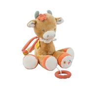 Nattou Peluche Musicale en Coton et Velours, avec Musique et Anneau de Dentition en Silicone, Mila la Vache, Env. 30 cm, Mila, Zoë et Lana, Beige