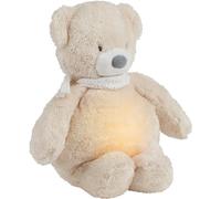 Nattou Peluche Veilleuse Ourson, Sleepy, 7 Teintes Naturelles, Boîte à Musique intégrée, Batterie Rechargeable USB, 19,3 x 11 x 30,5 cm, Végétalien, Peluche/Polyester, Beige