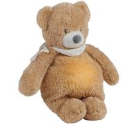 Nattou Peluche Veilleuse Ourson, Sleepy, 7 Teintes naturelles, Boîte à musique intégrée, Batterie Rechargeable USB, 19,3 x 11 x 30,5 cm, Végétalien, Peluche/polyester, Marron clair