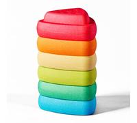 Nattou Pierres d'Équilibre Blocky pour Enfants - Pierres Empilables - Antidérapantes - Jouet Sensoriel - Intérieur & Extérieur - Développe Motricité & Équilibre - 50 cm - Multicolore