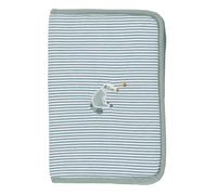 Nattou Protection en peluche en jersey de coton, Blaireau Félix, Couverture pour le carnet de santé, avec fermeture éclair, Env. 25 x 16,5 cm, Félix et Léo, Bleu clair