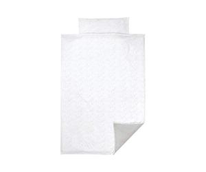 Nattou PURE Parure de Lit Réversible, Housse de Couette 100 x 135 cm et Taie d'Oreiller 40 x 60 cm, 100% Coton, Gris/Blanc, 998130