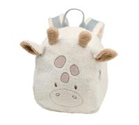Nattou Sac à Dos en Peluche Teddy Douce, Girafe, Petit Sac à Dos avec Fermeture éclair et éléments ludiques pour Les Tout-Petits, Polyester, env. 33 cm, Teddy, Blanc