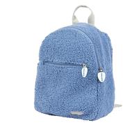 Nattou Sac à dos Bouclette Teddy – Petit 23 cm, tissu doux, fermeture éclair, bleu