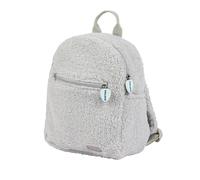 Nattou Sac à Dos en tissu doux, Petit sac à dos avec fermeture éclair pour les jeunes enfants, 23 cm, Lapidou, Polyester, Gris