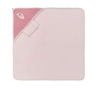 Nattou Serviette de Bain à Capuche et Gant de Toilette avec Motif Plume, 75 x 75 cm, Coton, Pauline et Sasha, Rose/Vieux Rose 244428