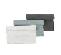 Nattou Petits Langes Lavables en 100% Coton (Mousseline), Lot de 3, 65 x 65 cm, Luna et Axel, Vert/Blanc