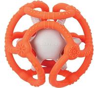 Nattou Silicone Anneau de dentition Balle 2en1 sans BPA 10 cm orange-gris