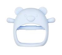 Nattou Silicone Mitaine de Dentition Ours - Anneau de Dentition bébé - Silicone - sans BPA - 8 cm - Bleu
