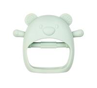 Nattou Silicone Mitaine de Dentition Ours - Anneau de Dentition bébé - Silicone - sans BPA - 8 cm - Vert