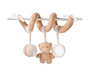 Nattou Spirale en Polyester, Ours, avec hochet, Miroir et Autres activités, env. 20 cm, Teddy, Blanc/Brun Clair