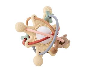Nattou Teether with Rattle Galaxy Silicone, 10 cm, Beige