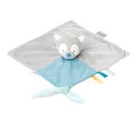 NATTOU Doudou Plat Loup Attache pour Sucette, 27 x 27 cm, Tim et Tiloo, Beige, 498128, Gris