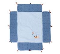 Nattou Tour de Parc avec Rembourrage Latéral Chien Jim, 95 x 75 cm, Jim Et Bob, Bleu 333290