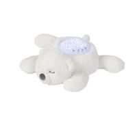 Nattou Veilleuse LED Koala Bear, Projecteur de ciel étoilé, 3 couleurs LED, 5 sons et chansons, Peluche/Polyester, 26 cm, Blanc