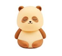 Nattou Veilleuse LED Panda - veilleuse de nuit en silicone - 2 niveaux de luminosité - sans BPA - 12 cm - silicone - beige